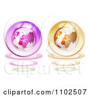 Poster, Art Print Of Pink And Orange Shiny Globes On White