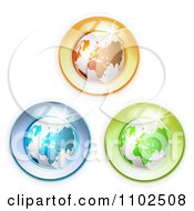 Poster, Art Print Of Three Shiny Globes On White