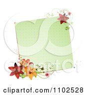 Poster, Art Print Of Blank Green Note With Lilies And Vines