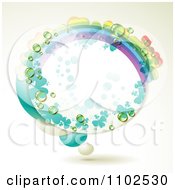 Clipart Oval Rainbow And Dewy Shamrock Frame Royalty Free Vector Illustration