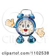Poster, Art Print Of Happy Blue Alarm Clock Character