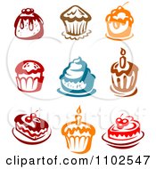 Poster, Art Print Of Colorful Muffins Cakes And Desserts