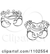 Clipart Outlined Angry Crabs Royalty Free Vector Illustration