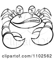 Clipart Outlined Angry Crab 1 Royalty Free Vector Illustration