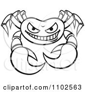 Clipart Outlined Angry Crab 2 Royalty Free Vector Illustration