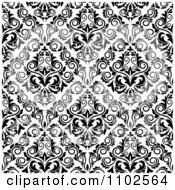 Poster, Art Print Of Black And White Triangular Damask Pattern Seamless Background 24