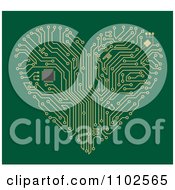 Circuit Heart Motherboard On Green
