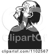 Clipart Black And White Blind Man Royalty Free Vector Illustration