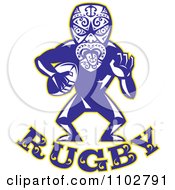 Maori Warrior Rugby Player Over Text