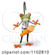 Clipart 3d Doctor Springer Frog Chasing A Carrot On A Stick 1 Royalty Free CGI Illustration