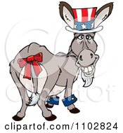 Poster, Art Print Of Patriotic Uncle Sam Independence Day Or Tax Time Donkey Looking Back