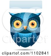Clipart Talking Blue Owl With A Word Balloon Royalty Free Vector Illustration by Qiun #COLLC1102841-0141