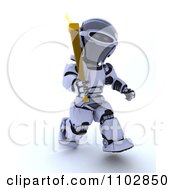 Poster, Art Print Of 3d Robot Running With An Olympic Torch