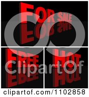 Clipart Red 3d For Sale Free And Hot Words With Reflections On Black Royalty Free Vector Illustration by dero