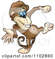 Clipart Happy Monkey Dancing Royalty Free Vector Illustration by dero