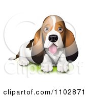 Clipart Panting Basset Hound Puppy Royalty Free Vector Illustration by Oligo