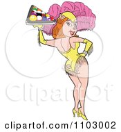 Clipart Piggy Showgirl Woman Carrying Pool Balls Royalty Free Vector Illustration by LaffToon