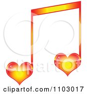 Poster, Art Print Of Two Heart Love Music Notes