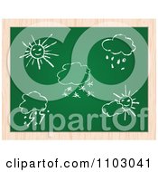 Clipart Sketched Weather Icons On A Chalk Board Royalty Free Vector Illustration