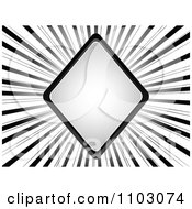 Poster, Art Print Of Gray Silver Rhombus Or Poker Diamond On Rays