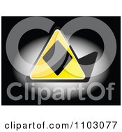 Clipart Rhombus Or Poker Diamond On A Yellow Triangle In A Spotlight Over Black Royalty Free Vector Illustration by Andrei Marincas