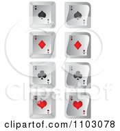 Poster, Art Print Of 3d Black And Red Poker Spades Diamonds Clubs And Hearts On Keyboard Buttons