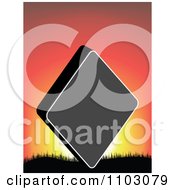 Clipart Rhombus Or Poker Diamond Against A Sunset Royalty Free Vector Illustration