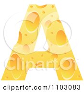 Clipart Capital Cheese Letter A Royalty Free Vector Illustration