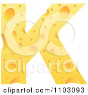 Clipart Capital Cheese Letter K Royalty Free Vector Illustration
