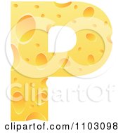 Clipart Capital Cheese Letter P Royalty Free Vector Illustration