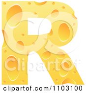 Clipart Capital Cheese Letter R Royalty Free Vector Illustration