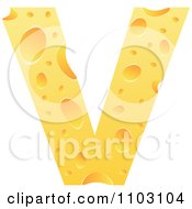 Clipart Capital Cheese Letter V Royalty Free Vector Illustration by Andrei Marincas