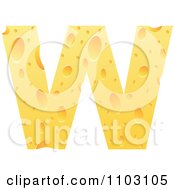 Clipart Capital Cheese Letter W Royalty Free Vector Illustration