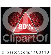 Poster, Art Print Of Shiny Red 80 Percent Discount Triangle Over A Net