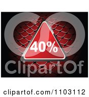 Poster, Art Print Of Shiny Red 40 Percent Discount Triangle Over A Net