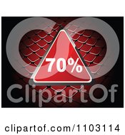 Poster, Art Print Of Shiny Red 70 Percent Discount Triangle Over A Net