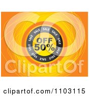 Poster, Art Print Of Round Fifty Percent Off Circle Over Scribbles On Orange