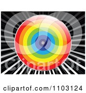 Clipart Rainbow Circle Over Rays Royalty Free Vector Illustration