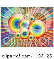 Poster, Art Print Of Rainbow Circles Over Rays