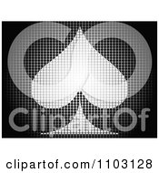 Clipart Pixelated Poker Spade Made Of Dots Royalty Free Vector Illustration