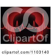 Clipart Pulse Graph Over A Profiled Head On A Red Grid Royalty Free Vector Illustration by Andrei Marincas