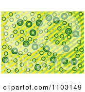 Clipart Green And Yellow Background With Circles And Stripes Royalty Free Vector Illustration by Andrei Marincas