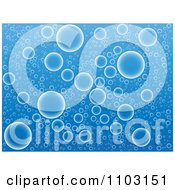 Poster, Art Print Of Blue Background With Bubbles 1