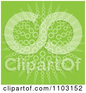 Clipart Green Background Of Bubbles Forming A Flower Or Sun Royalty Free Vector Illustration