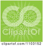 Poster, Art Print Of Green Background Of Bubbles Forming A Flower Or Sun