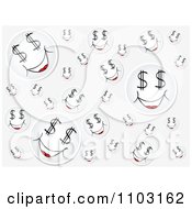 Clipart Gray Background With Happy Dollar Faces Royalty Free Vector Illustration by Andrei Marincas