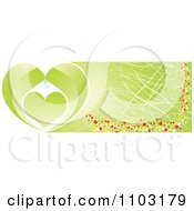 Clipart Grungy Green Dripping Heart Website Banner Royalty Free Vector Illustration