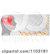 Clipart Grungy Heart Brain Website Banner Royalty Free Vector Illustration