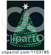 Poster, Art Print Of Green Christmas Tree On Black