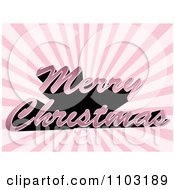 Poster, Art Print Of Pink Merry Christmas Greeting With Rays